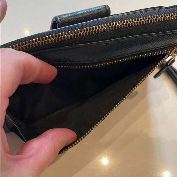 Coach Leather Wristlet Long Wallet, Front Phone Pouch, Zip Around, Black - Picture 7 of 14